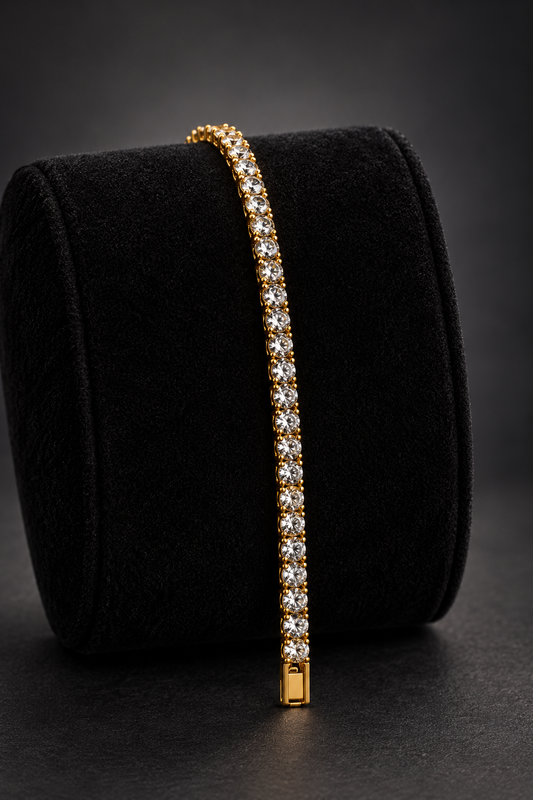 JW24 – Classic Gold-Tone Tennis Bracelet