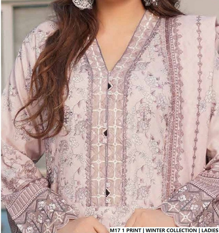 Pakistani women's lawn A-Line printed casual outfit back view