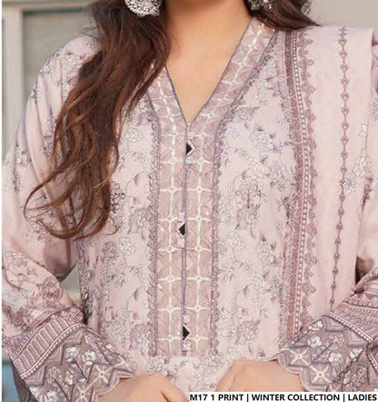Pakistani women's lawn A-Line printed casual outfit back view