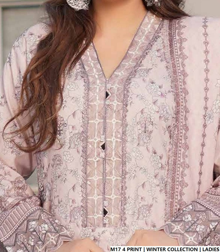 Pakistani women's lawn A-Line printed casual outfit back view