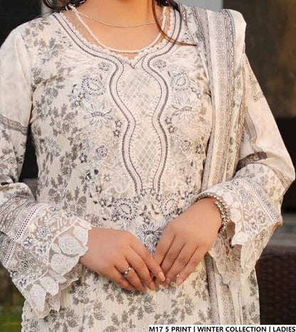 Pakistani women's lawn A-Line printed casual outfit back view