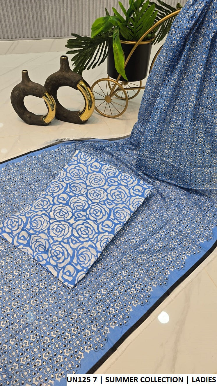Pakistani women's lawn 2-piece casual summer suit back view