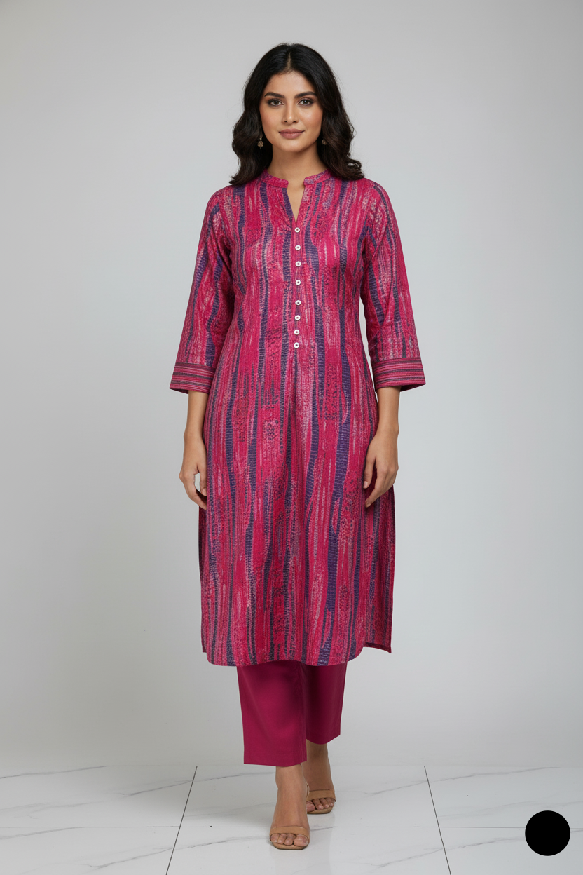 Lawn 2-piece printed - Pakistani women's casual summer outfit with cotton trouser and lawn dupatta front view