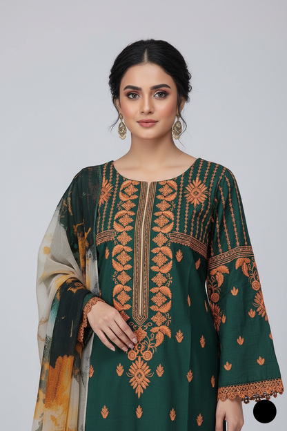 SG 1500 BOTTLE GREEN| FARSHI SHALWAR