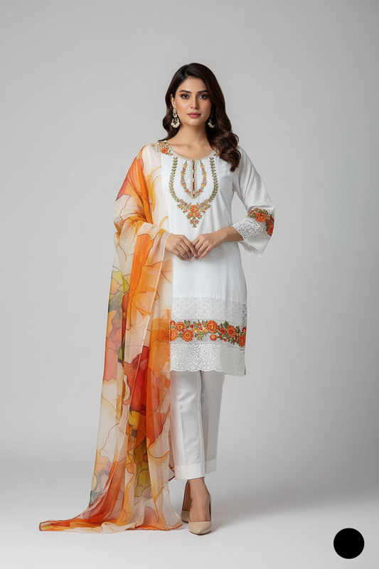 SG 1511 WHITE | FARSHI SHALWAR