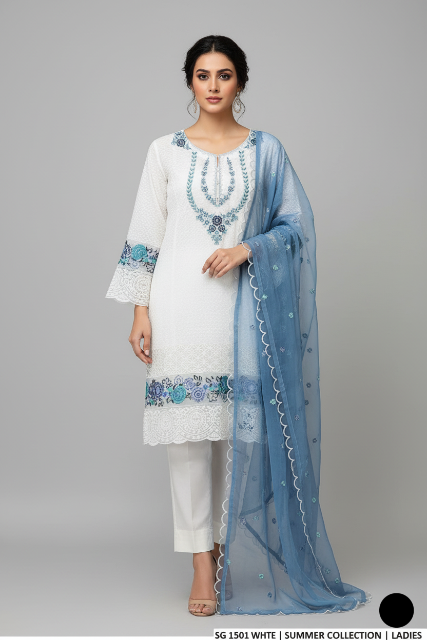 SG 1501 WHITE FARSHI SHALWAR