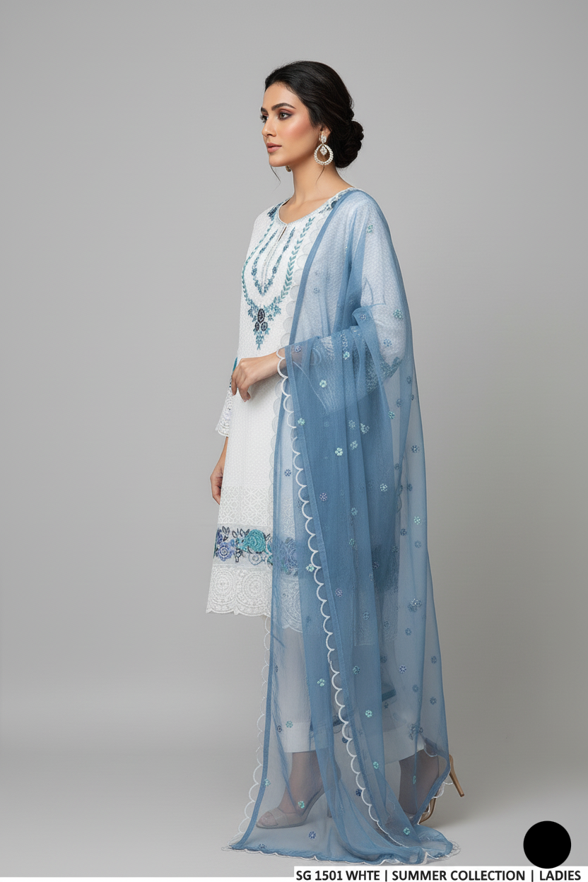 SG 1501 WHITE FARSHI SHALWAR