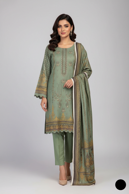 Luxury Dhanak straight shirt 3-piece suit SG20 37 - smooth fabric Pakistani women's ensemble