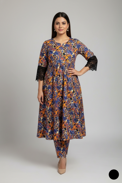 Lawn frock SG 02 RANG - Pakistani women's casual summer outfit with 2PC dupatta front view