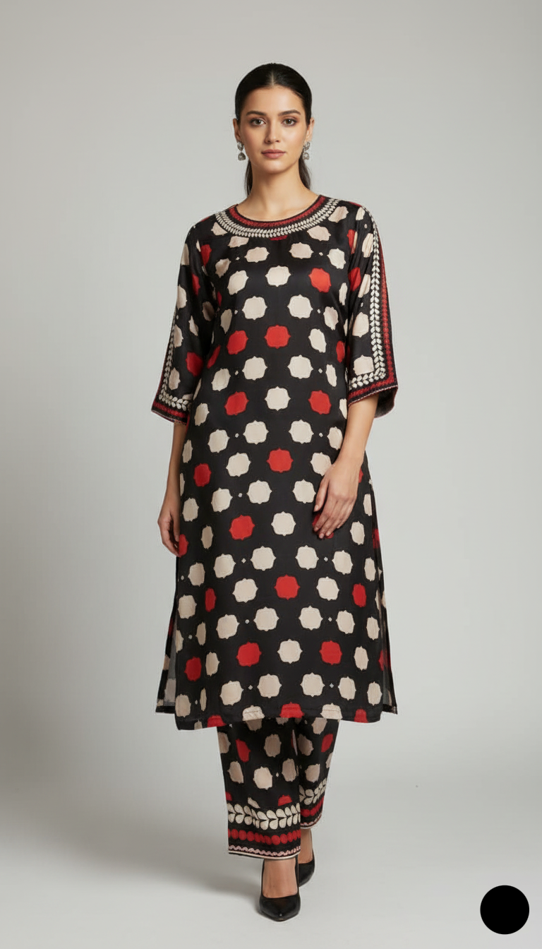 Lawn 2-piece printed - Pakistani women's casual summer outfit with cotton trouser and lawn dupatta front view