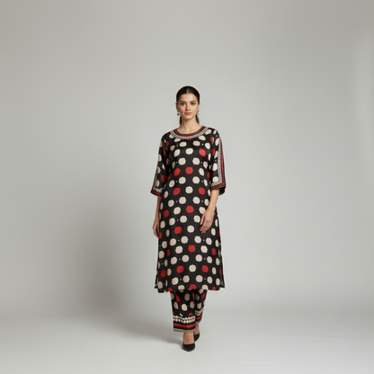 Pakistani women's lawn 2-piece printed casual suit back view