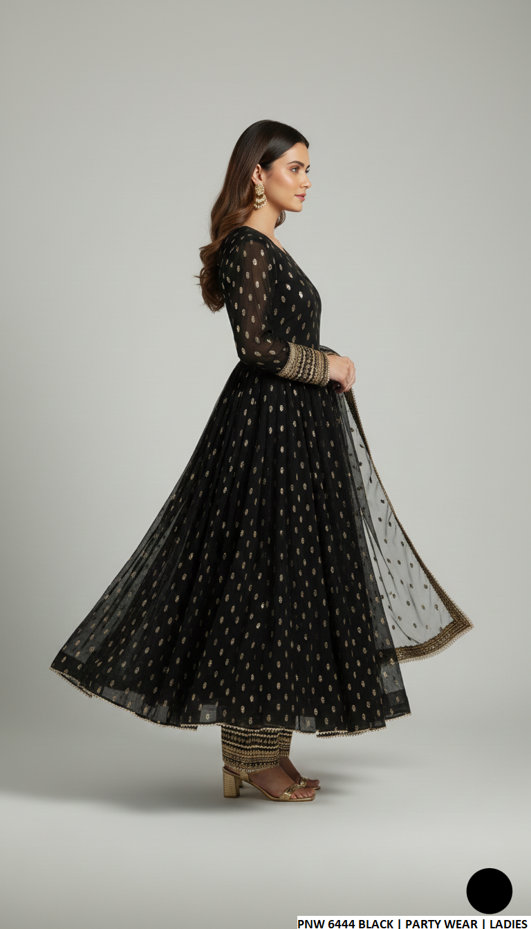 Pakistani women's chiffon straight shirt plazo back view